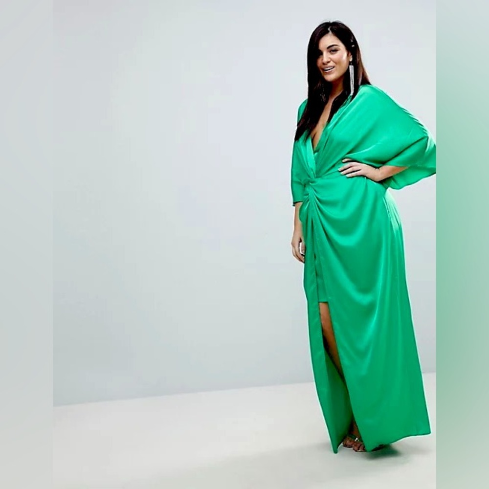 ASOS CURVE Kimono Twist Front Maxi